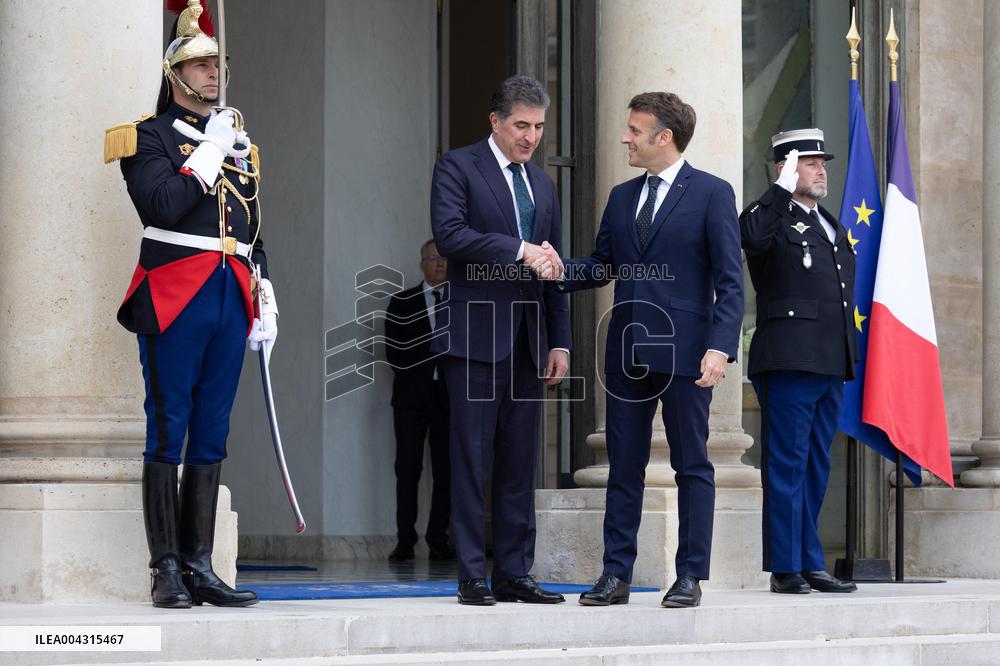 Emmanuel Macron welcomes the President of Iraq autonomous Kurdistan - Paris