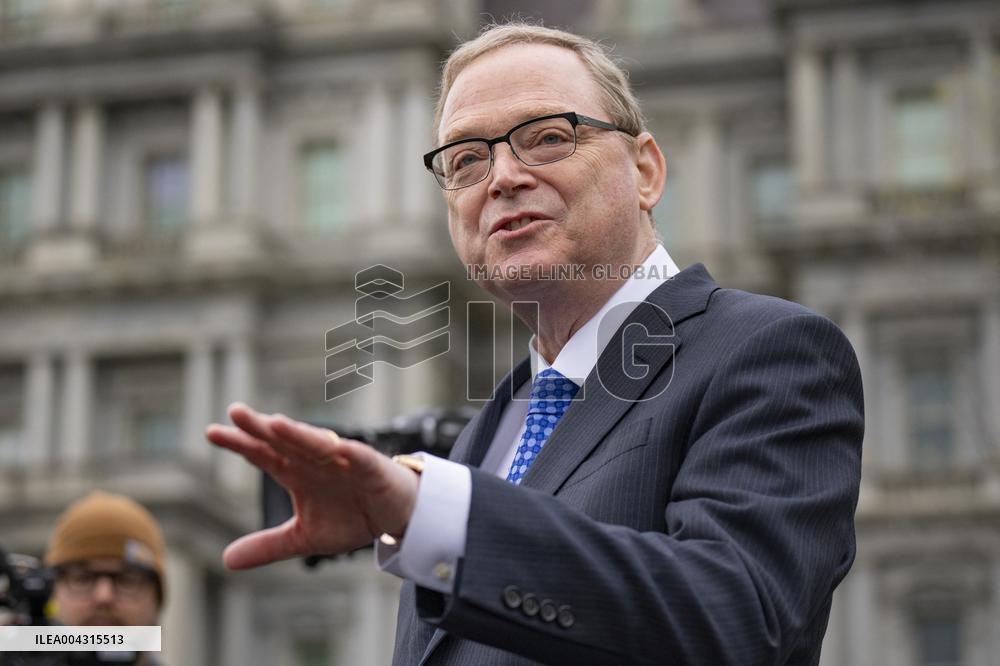 Director of the National Economic Council Kevin Hassett Speaks to Reporters