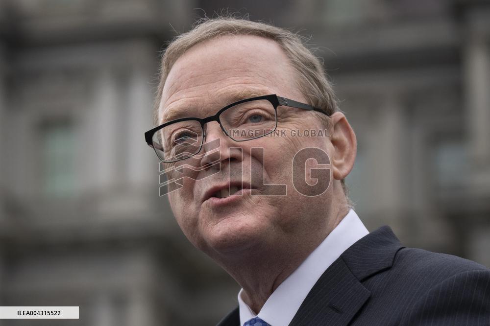 Director of the National Economic Council Kevin Hassett Speaks to Reporters