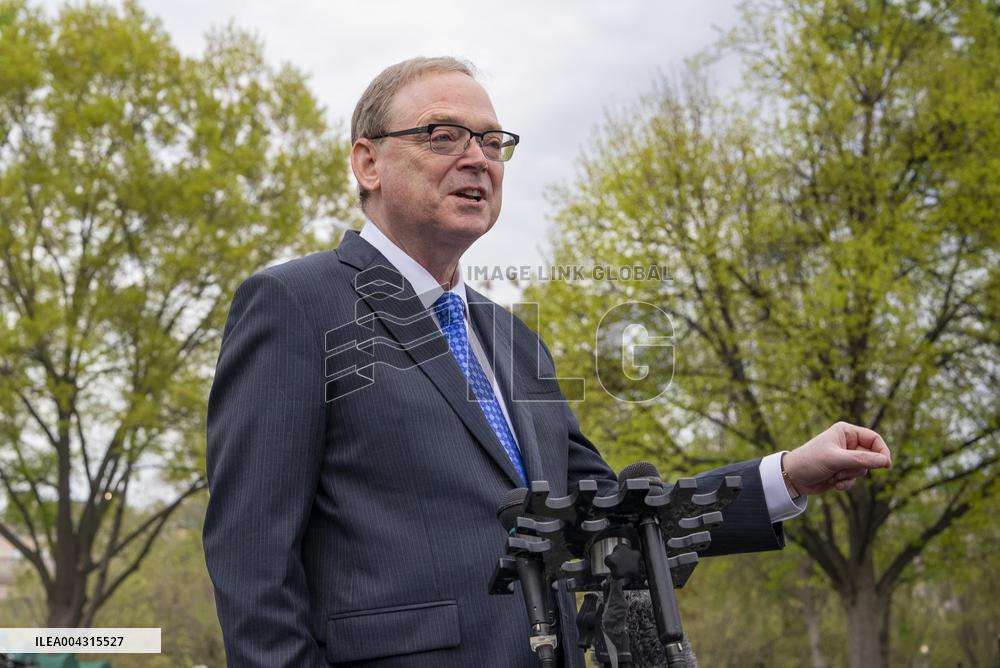 Director of the National Economic Council Kevin Hassett Speaks to Reporters