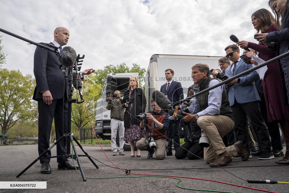 White House Deputy Chief of Staff
Stephen Miller Speaks to Reporters
