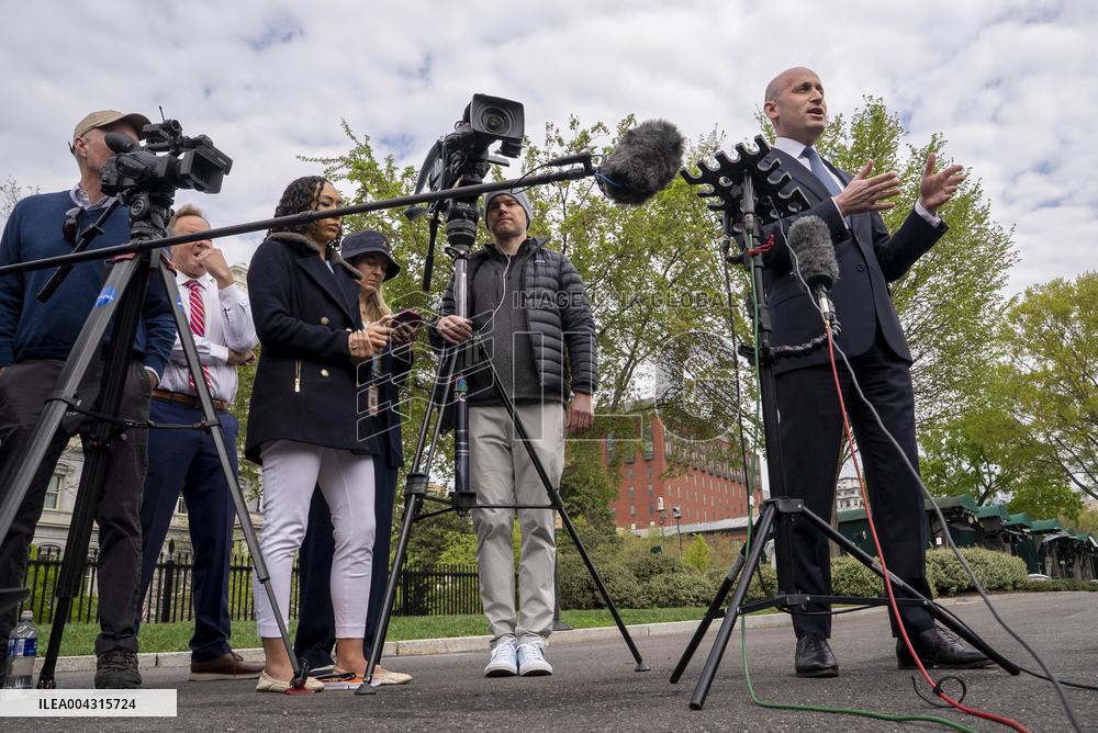 White House Deputy Chief of Staff
Stephen Miller Speaks to Reporters
