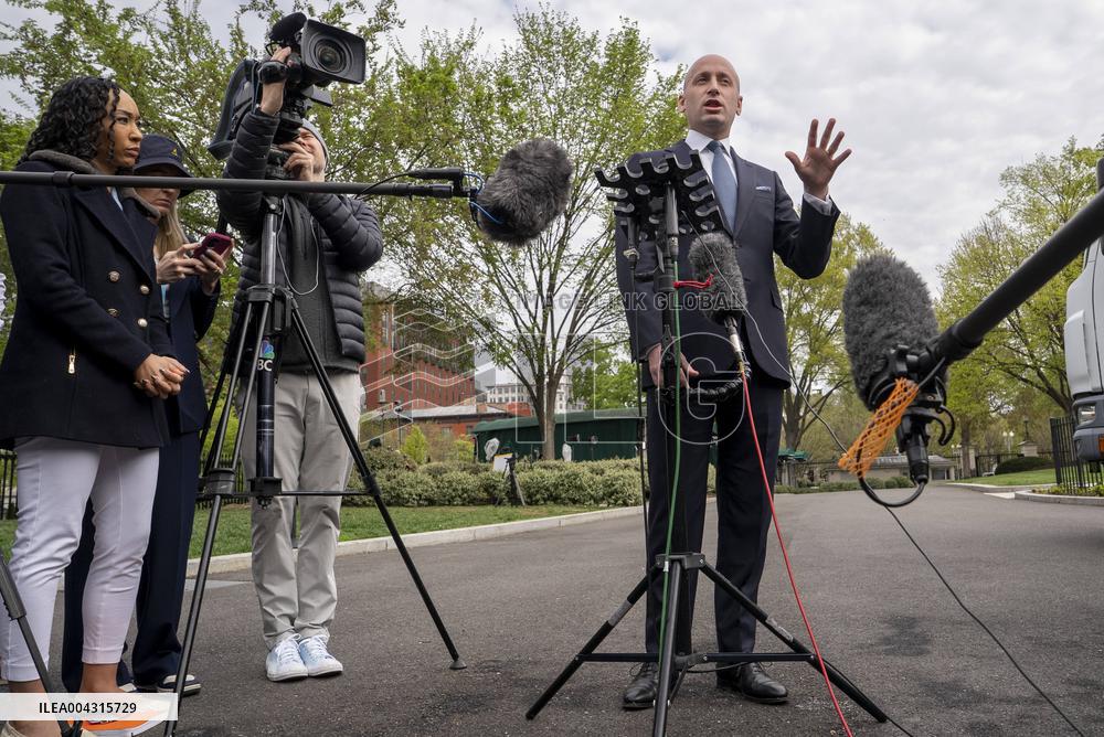 White House Deputy Chief of Staff
Stephen Miller Speaks to Reporters