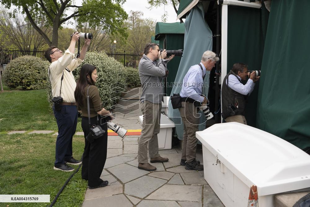 White House Deputy Chief of Staff
Stephen Miller Speaks to Reporters