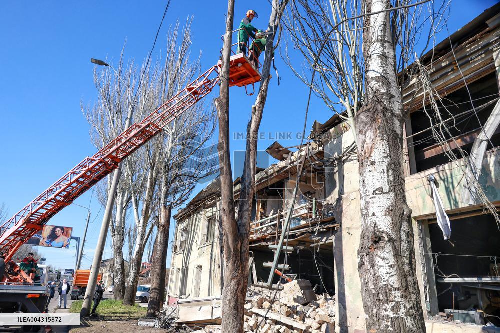 Aftermath of Russian drone attack in Odesa