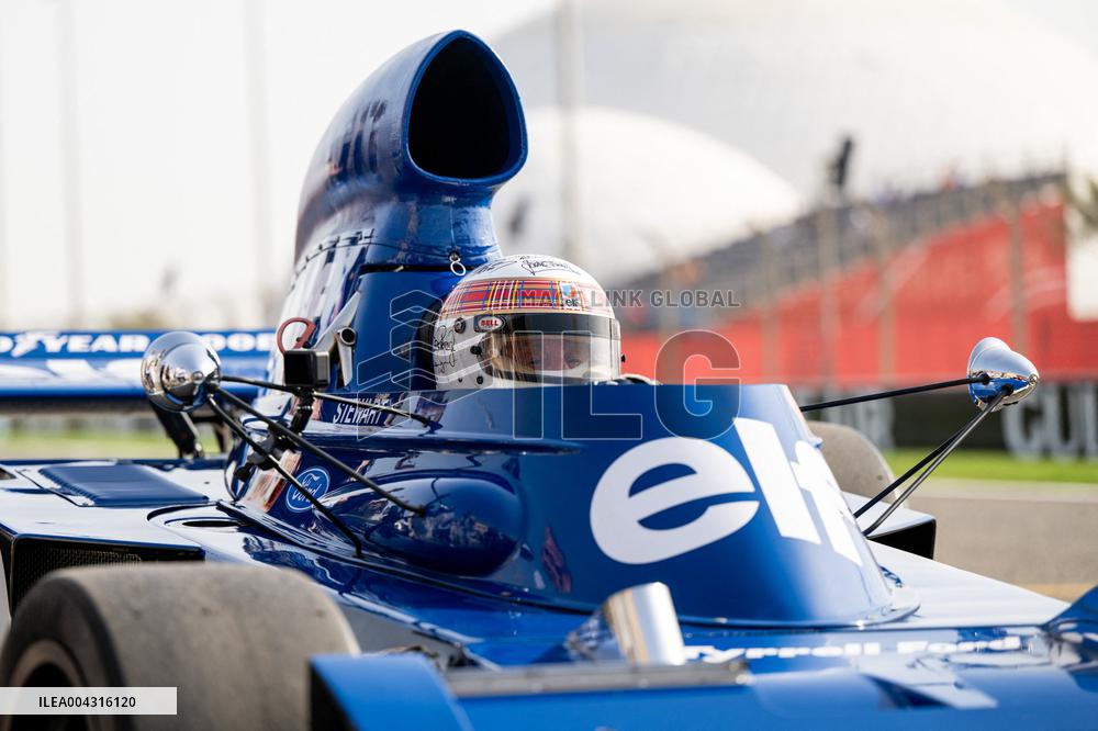 Jackie Stewart drives 1973 title-winning Tyrrell in emotional demo run at Bahrain GP