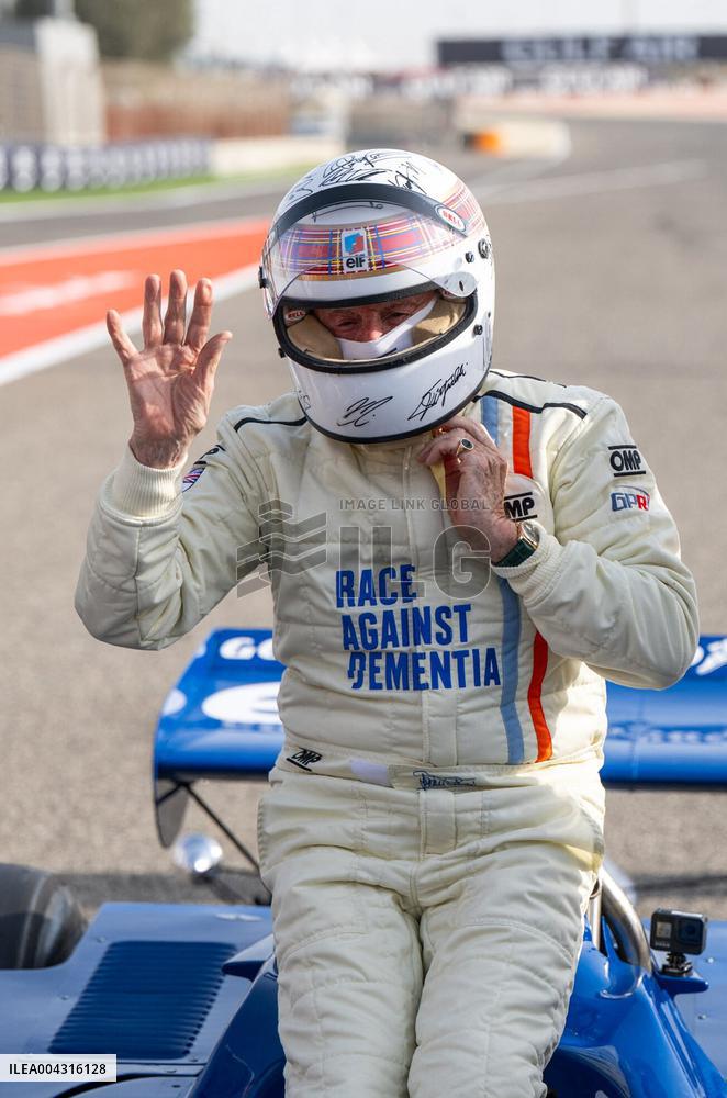 Jackie Stewart drives 1973 title-winning Tyrrell in emotional demo run at Bahrain GP