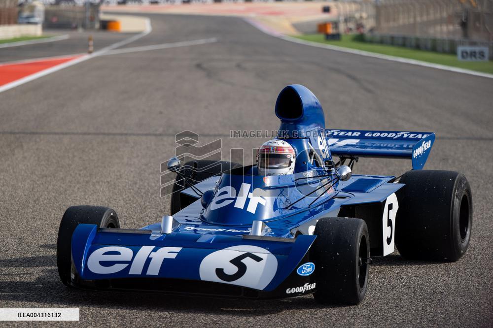 Jackie Stewart drives 1973 title-winning Tyrrell in emotional demo run at Bahrain GP
