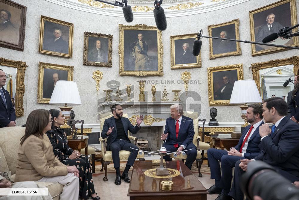 U.S. President Donald Trump meets with El Salvador President Nayib Bukele