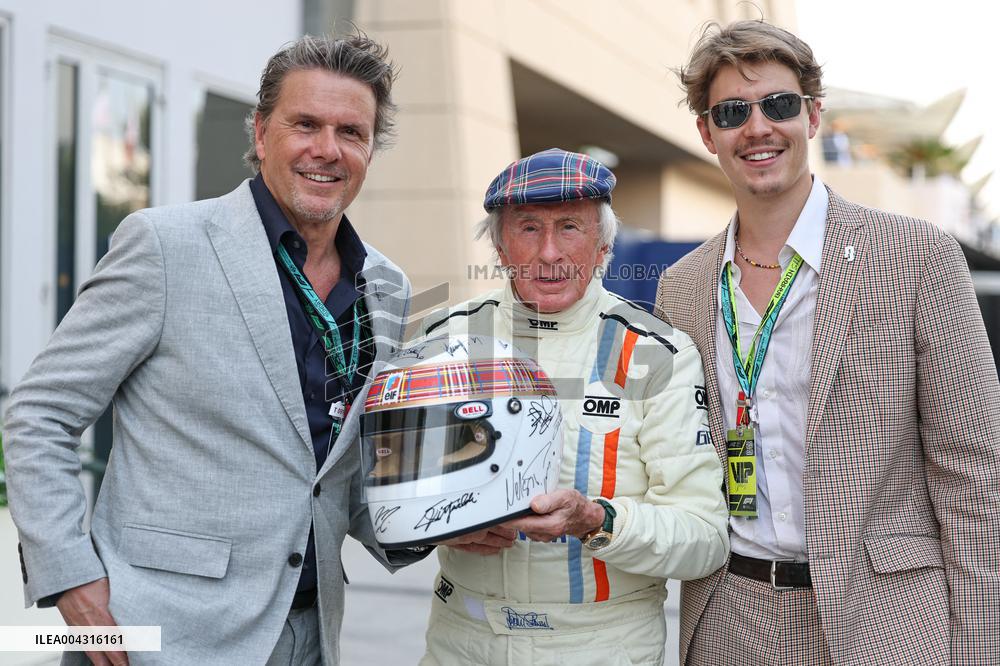 Jackie Stewart drives 1973 title-winning Tyrrell in emotional demo run at Bahrain GP