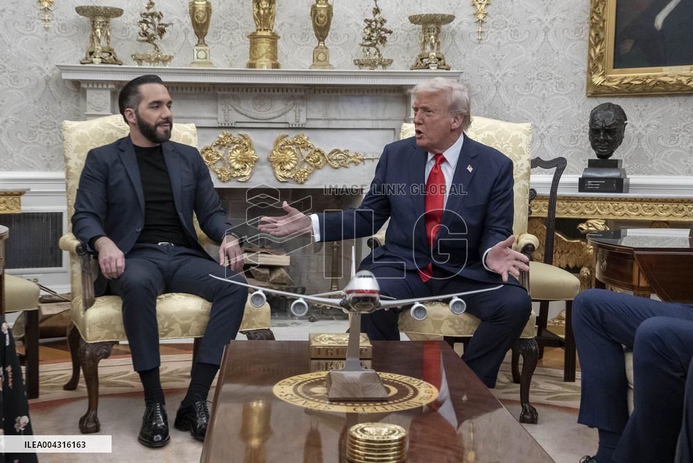 U.S. President Donald Trump meets with El Salvador President Nayib Bukele