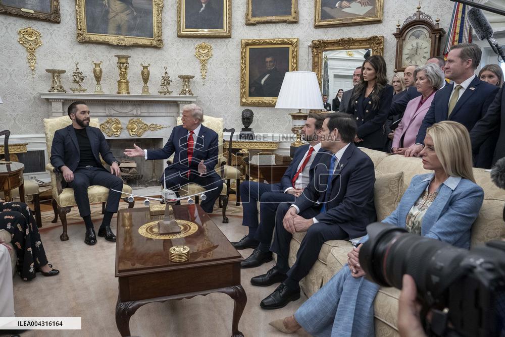 U.S. President Donald Trump meets with El Salvador President Nayib Bukele