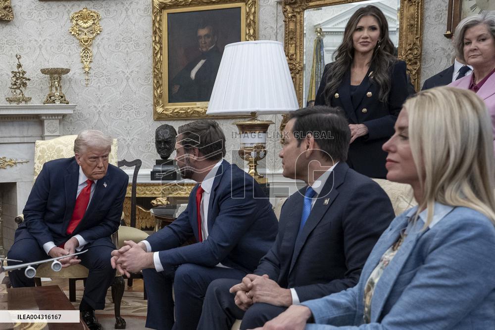 U.S. President Donald Trump meets with El Salvador President Nayib Bukele