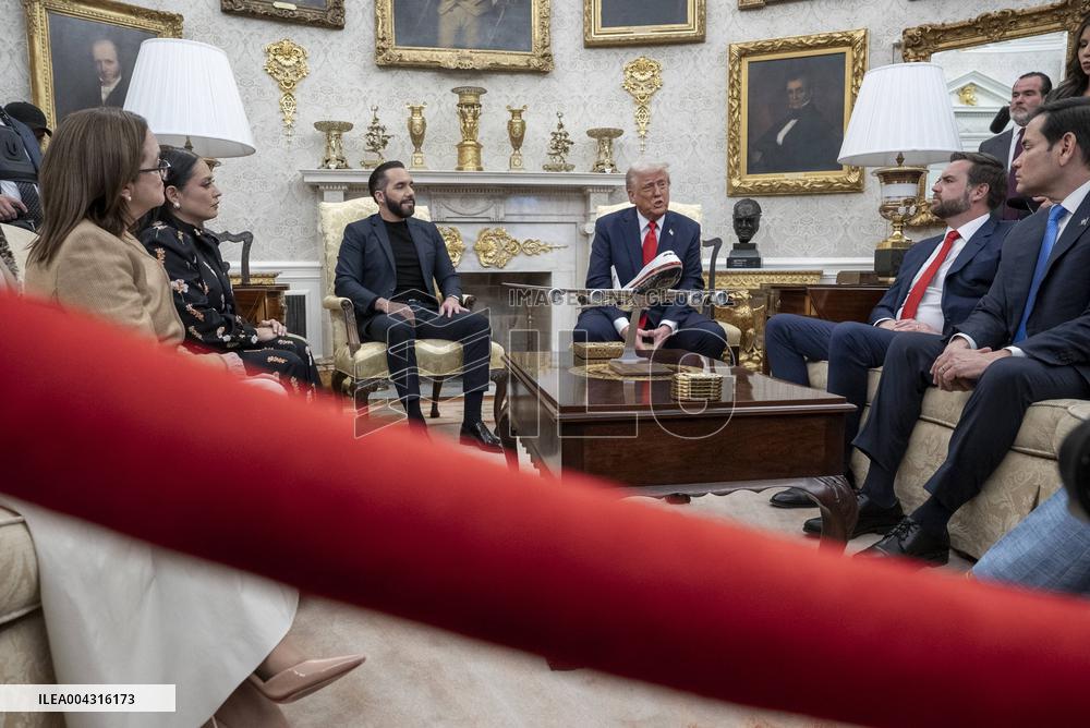 U.S. President Donald Trump meets with El Salvador President Nayib Bukele
