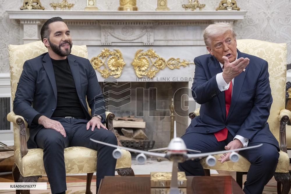U.S. President Donald Trump meets with El Salvador President Nayib Bukele
