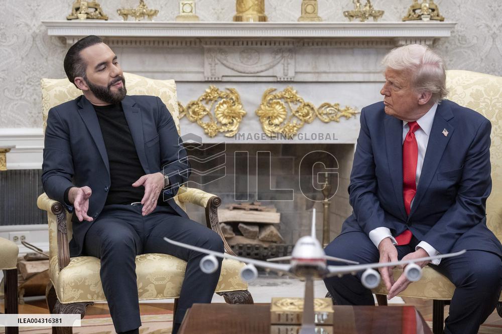 U.S. President Donald Trump meets with El Salvador President Nayib Bukele