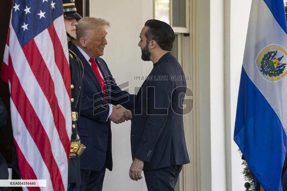 U.S. President Donald Trump Greets the El Salvador President Nayib Bukele