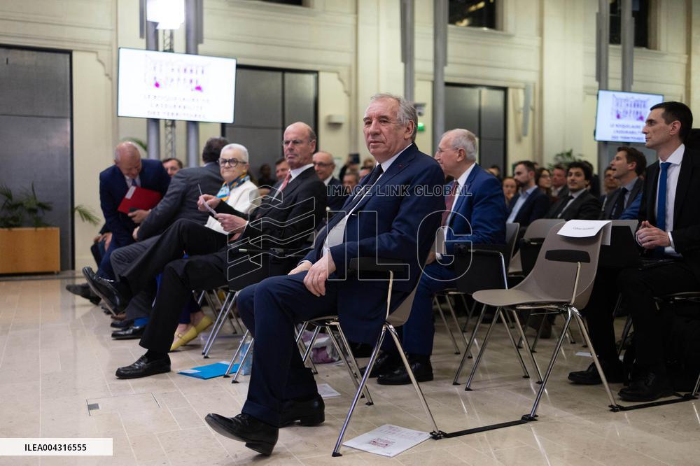 Francois Bayrou takes part in the Roquelaure of Territorial Insurability - Paris