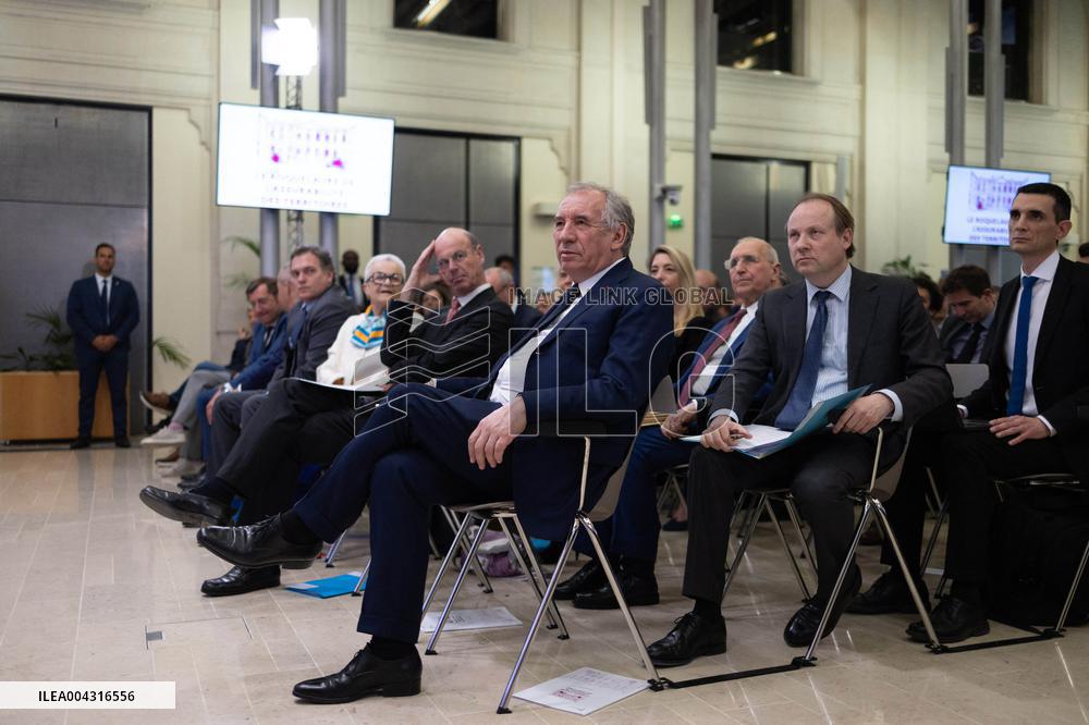 Francois Bayrou takes part in the Roquelaure of Territorial Insurability - Paris