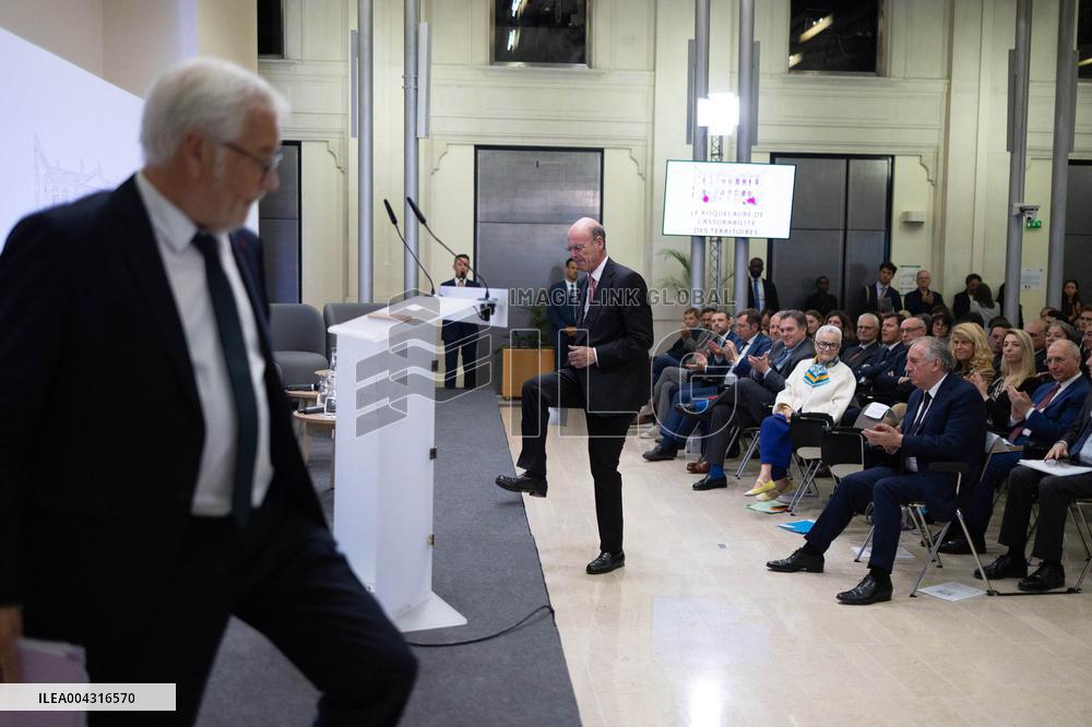Francois Bayrou takes part in the Roquelaure of Territorial Insurability - Paris