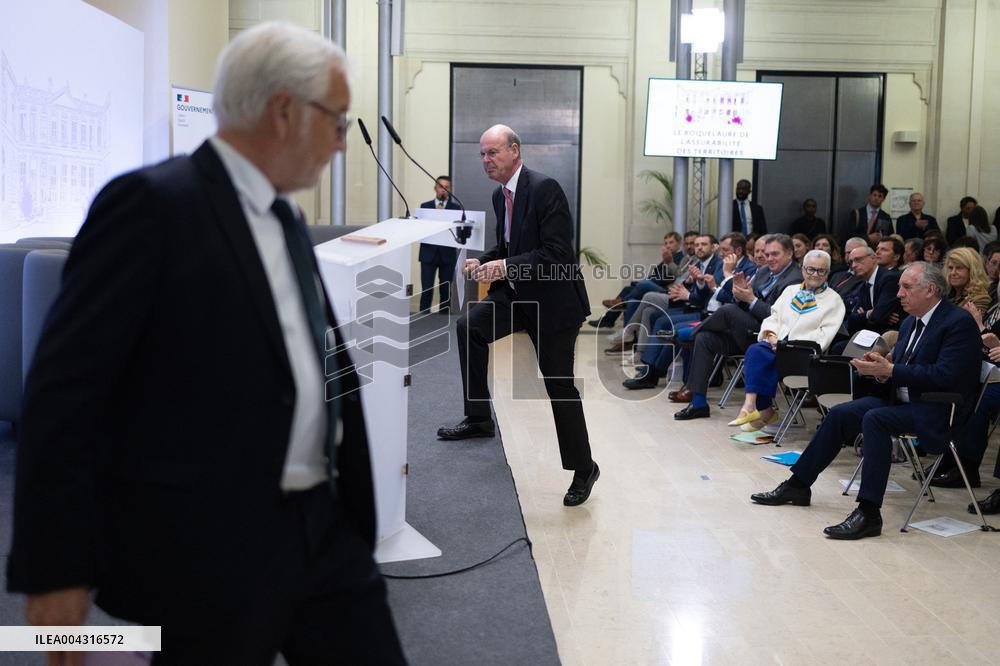 Francois Bayrou takes part in the Roquelaure of Territorial Insurability - Paris