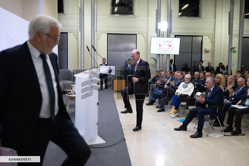 Francois Bayrou takes part in the Roquelaure of Territorial Insurability - Paris