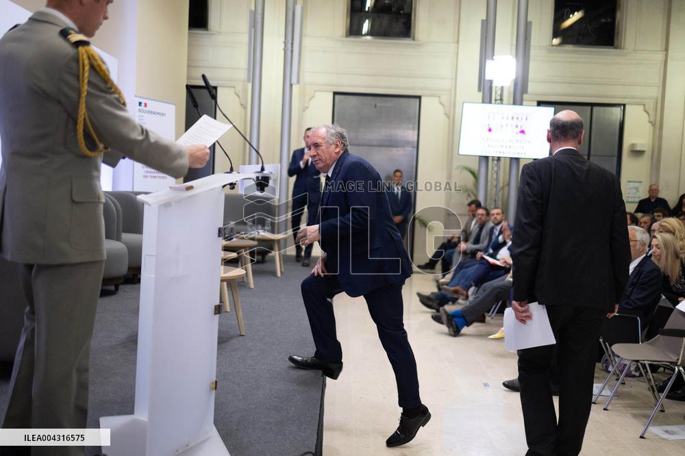 Francois Bayrou takes part in the Roquelaure of Territorial Insurability - Paris