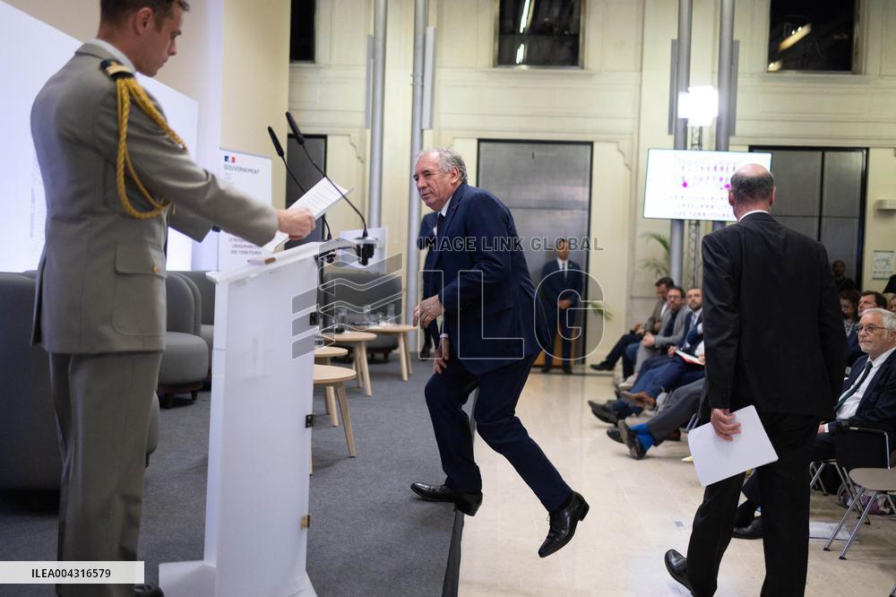 Francois Bayrou takes part in the Roquelaure of Territorial Insurability - Paris