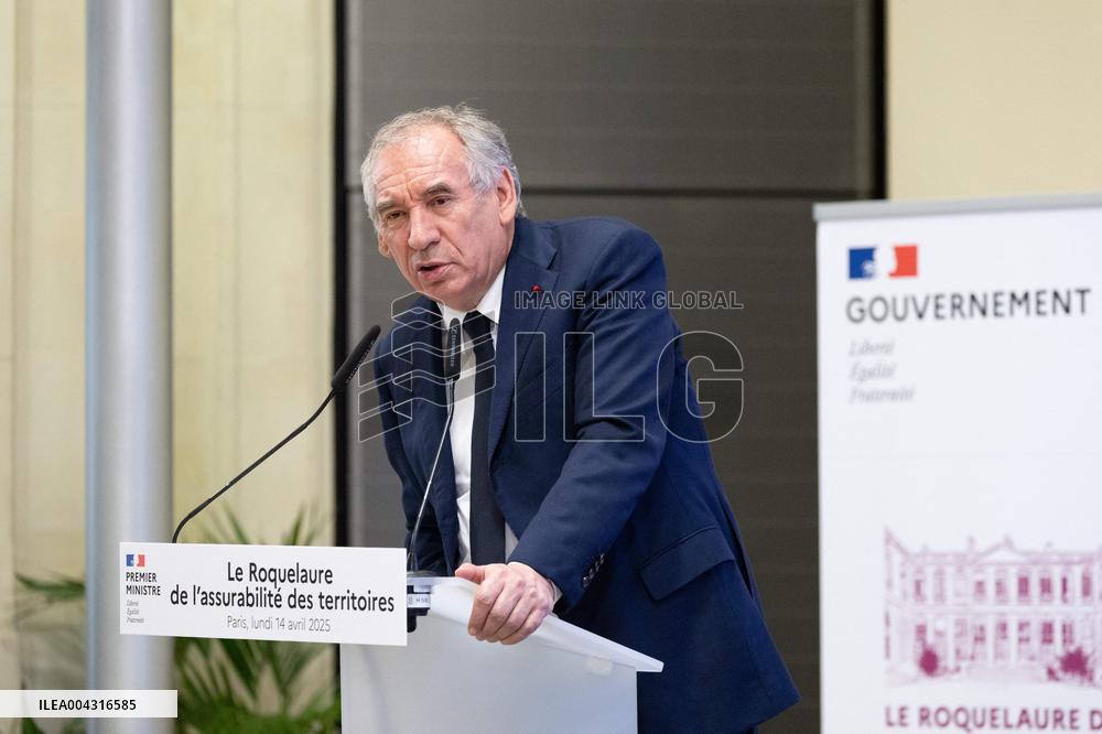 Francois Bayrou takes part in the Roquelaure of Territorial Insurability - Paris