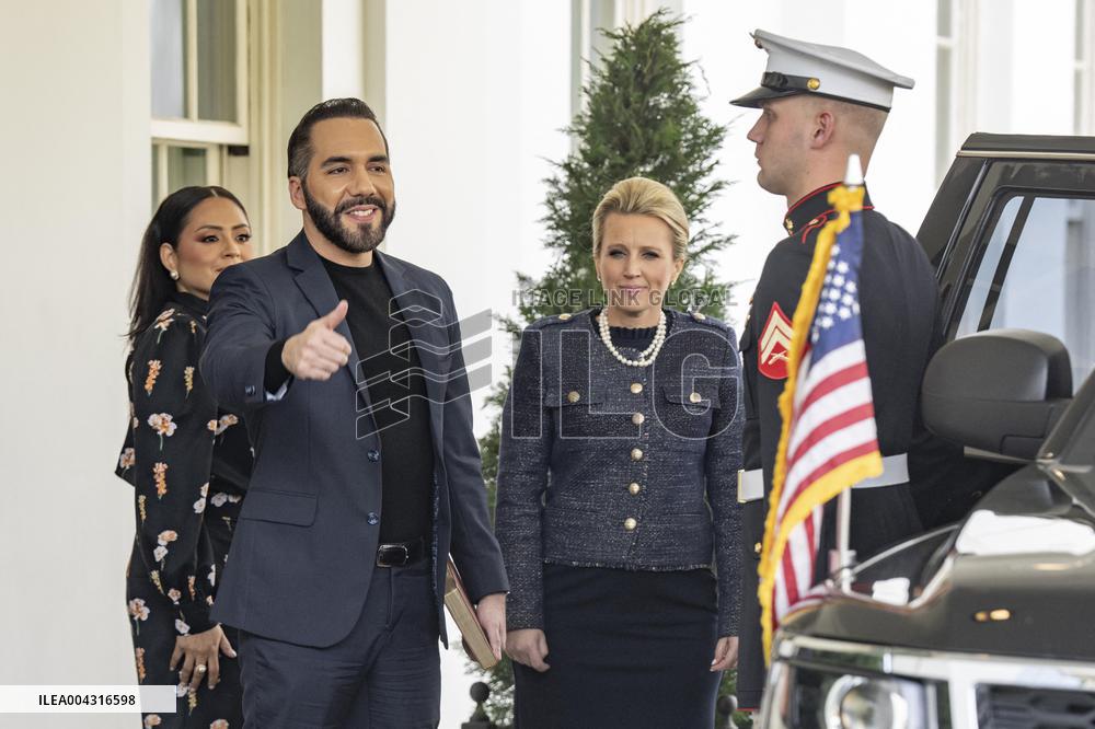 El Salvador President Nayib Bukele departs the White House