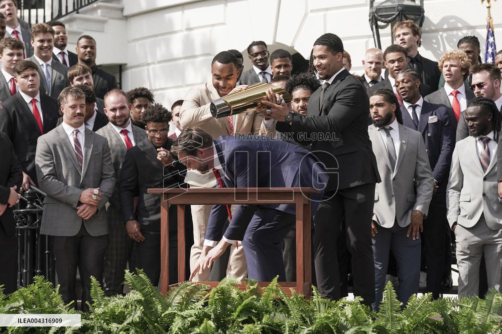 President Trumpwith the College Football National Champions Ohio State University