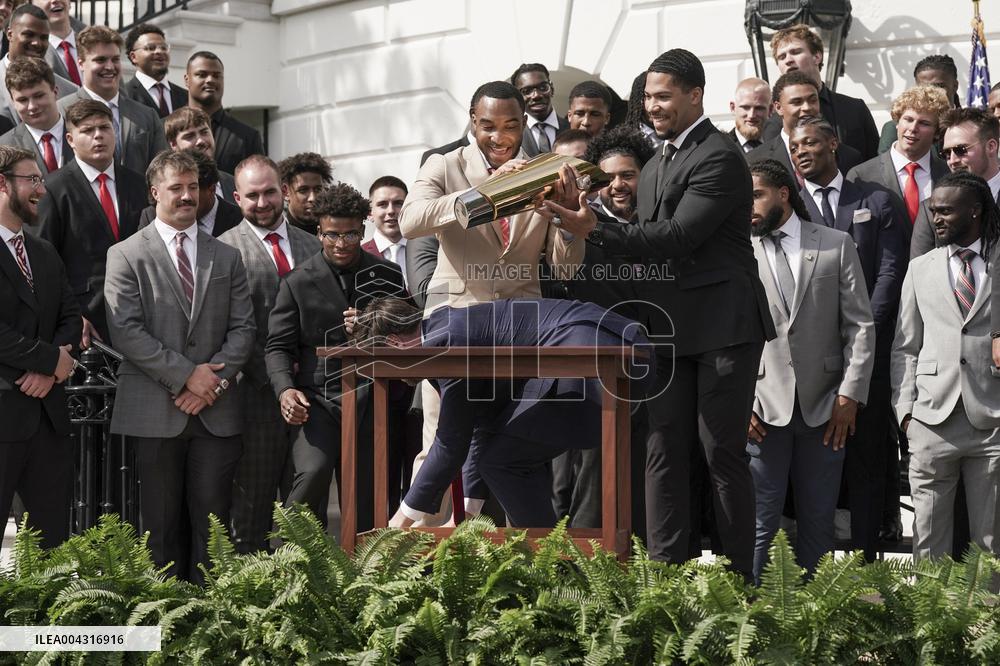 President Trumpwith the College Football National Champions Ohio State University