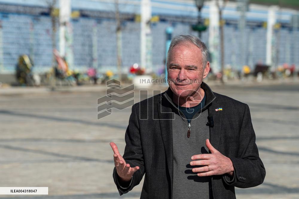 News conference of US Senator Tim Kaine in Kyiv