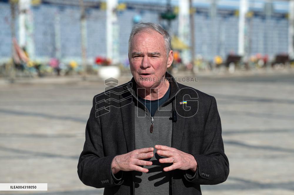 News conference of US Senator Tim Kaine in Kyiv