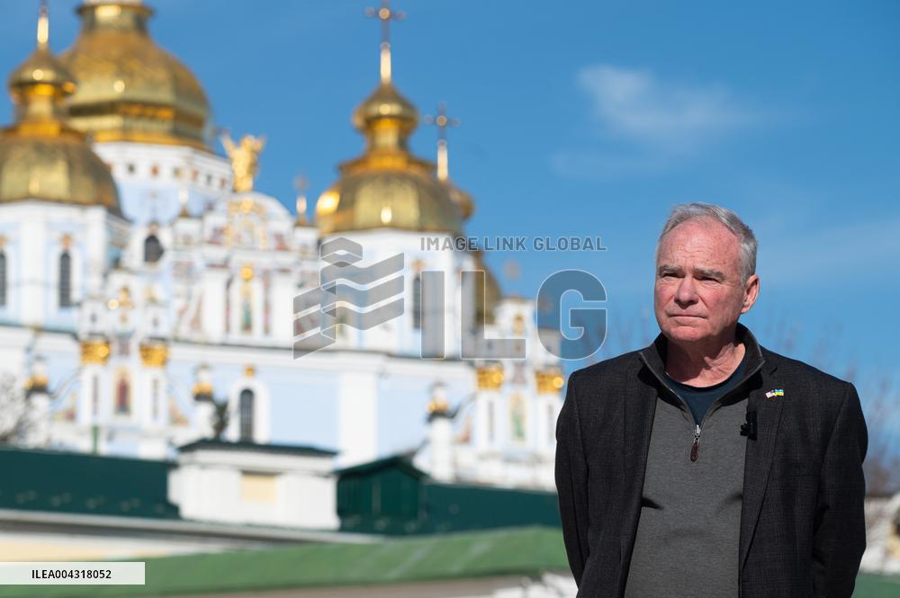 News conference of US Senator Tim Kaine in Kyiv