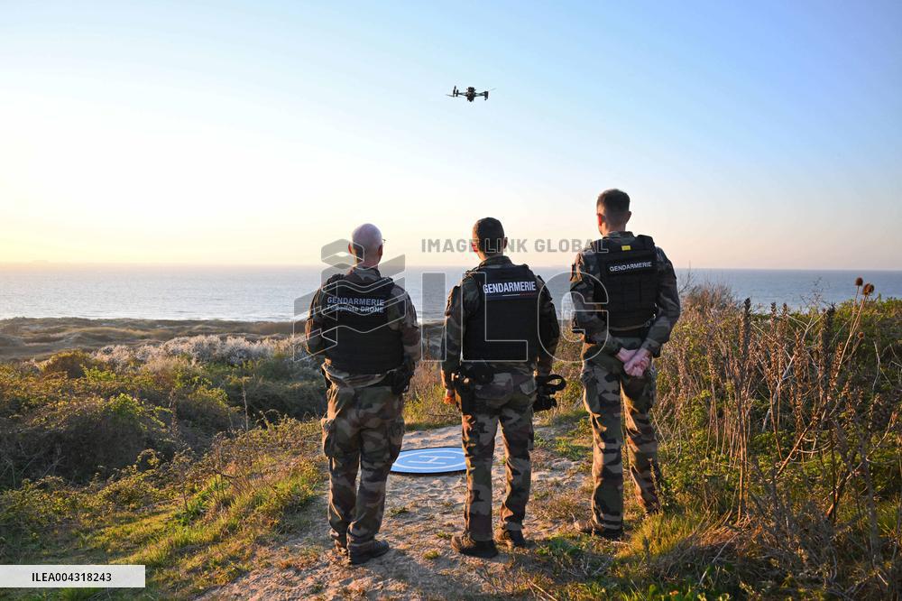 Gendarmes On Mission To Secure The Calais Coastline