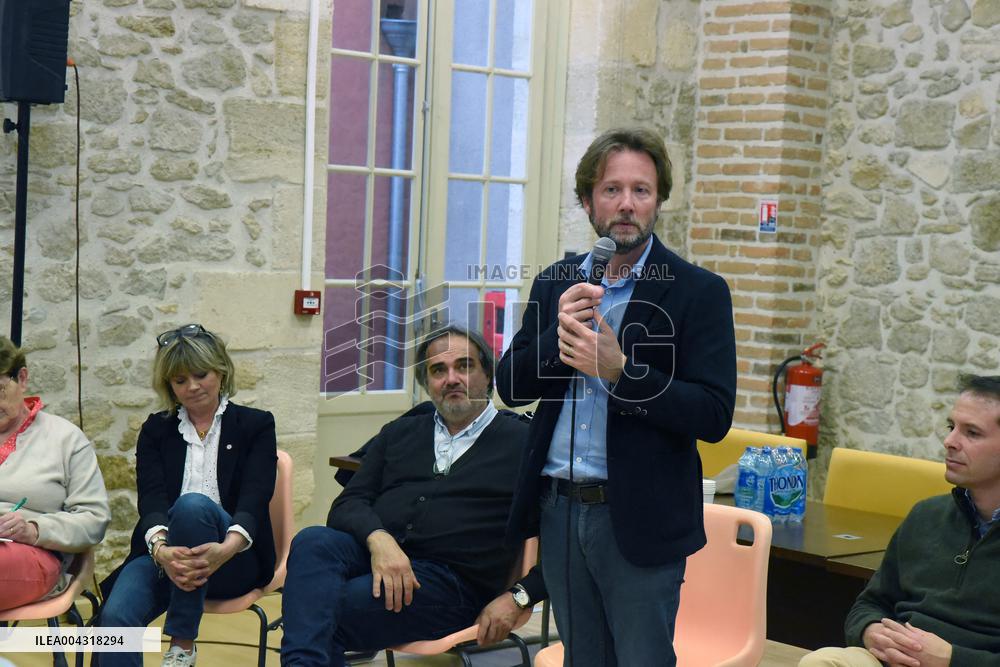 Socialist Deputy Boris Vallaud Meets Supporters in Langon