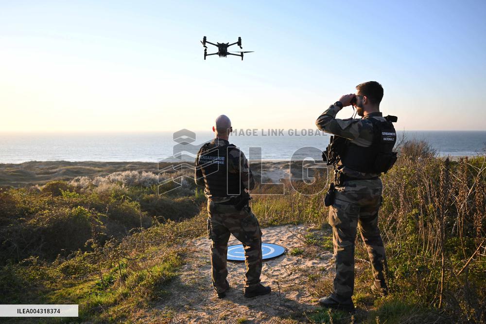 Gendarmes On Mission To Secure The Calais Coastline
