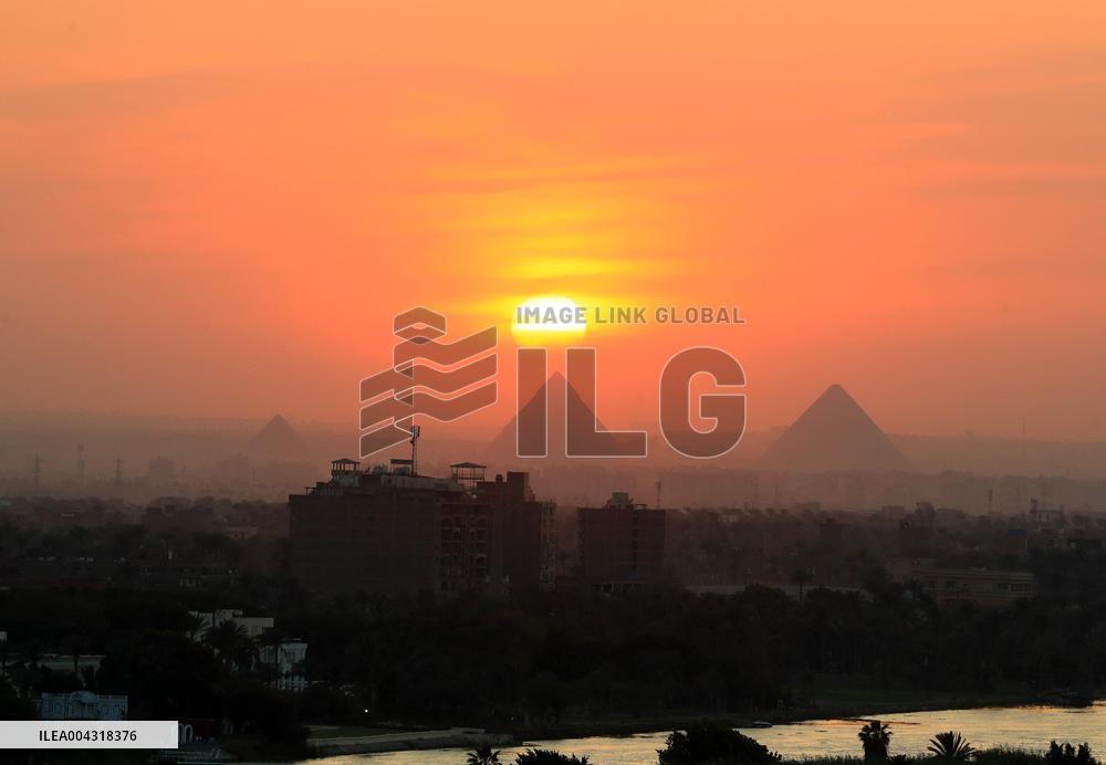 Sunset at the Giza Pyramids - Cairo