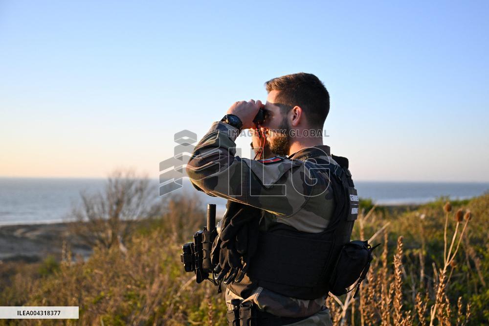 Gendarmes On Mission To Secure The Calais Coastline
