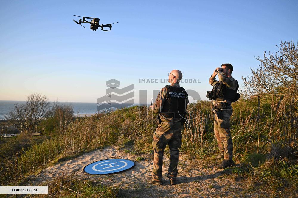 Gendarmes On Mission To Secure The Calais Coastline