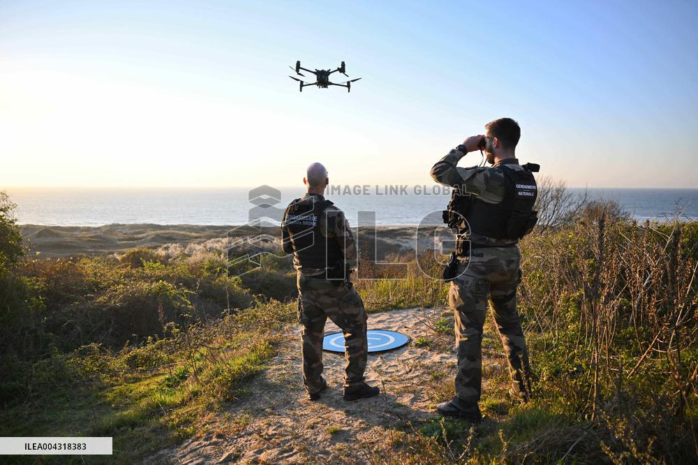 Gendarmes On Mission To Secure The Calais Coastline