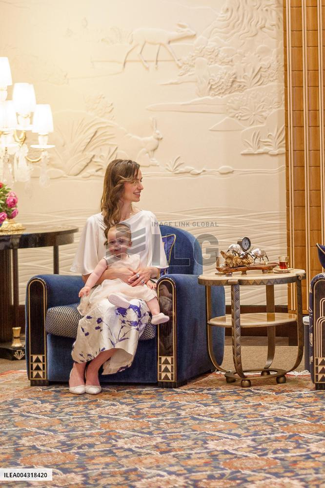King Of Bahrain Receives Jordan s Crown Prince With Wife Rajwa And Newborn Princess Iman - Manama
