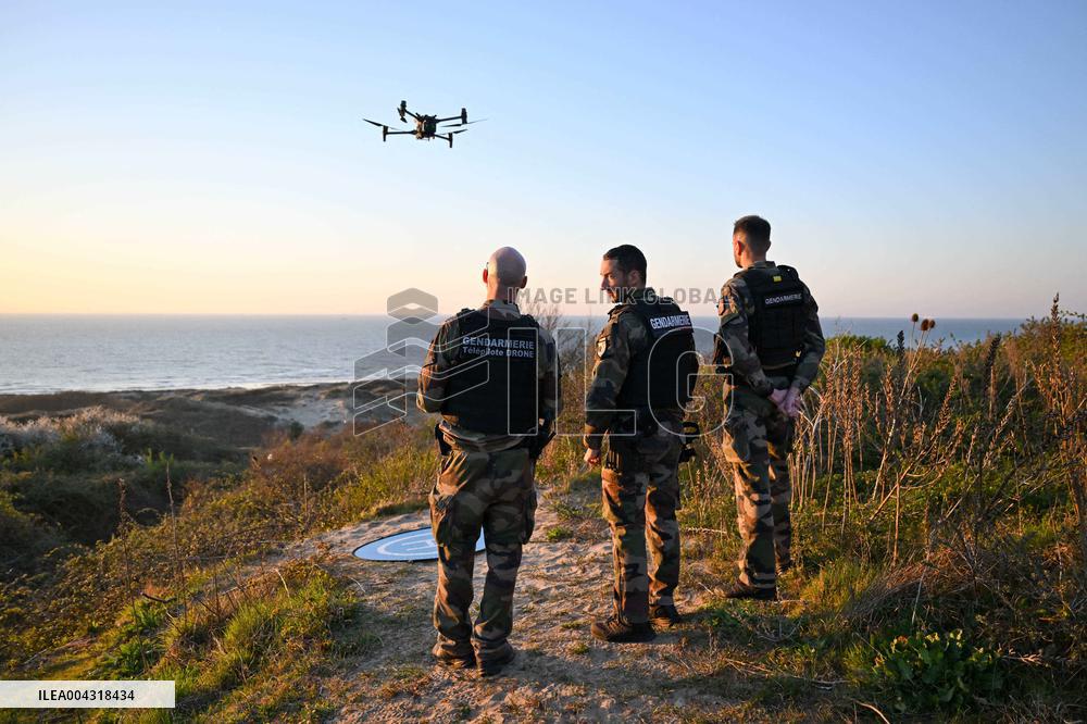 Gendarmes On Mission To Secure The Calais Coastline
