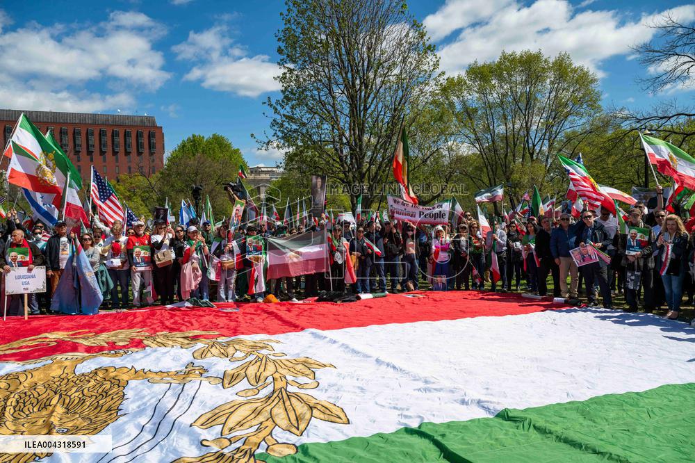 Rally In Support of Reza Pahlavi outside White House - DC