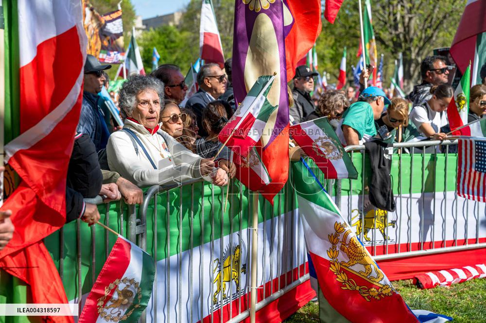 Rally In Support of Reza Pahlavi outside White House - DC