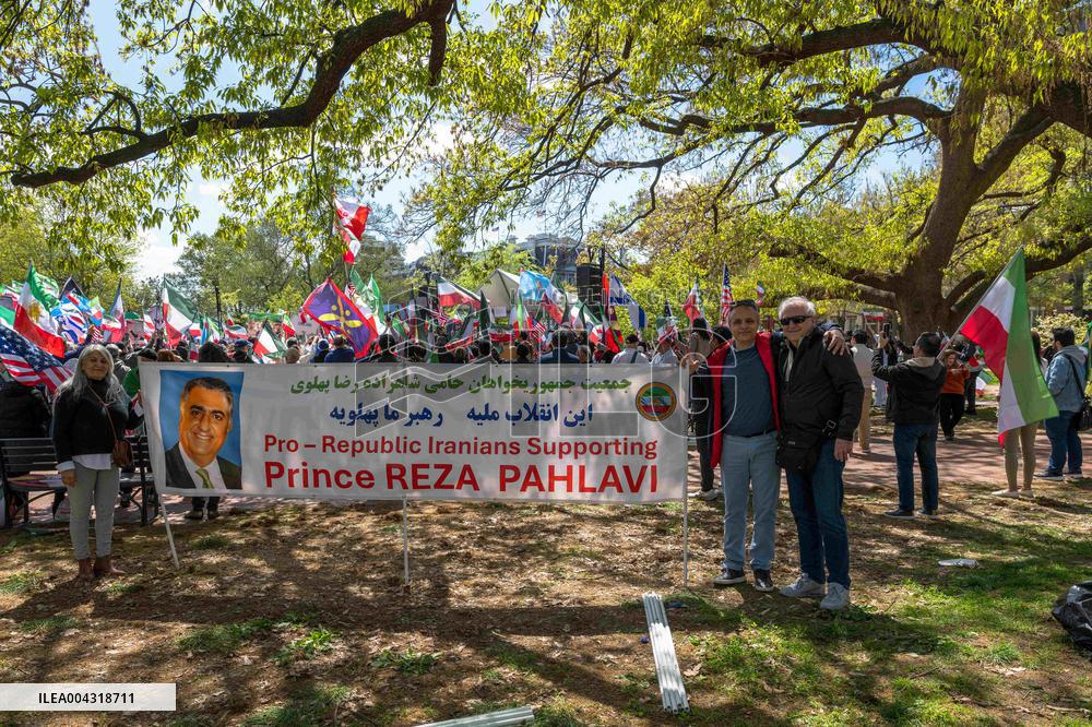 Rally In Support of Reza Pahlavi outside White House - DC