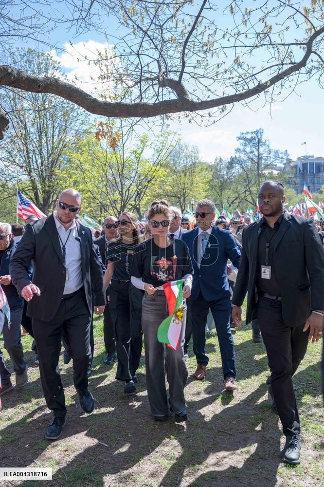 Rally In Support of Reza Pahlavi outside White House - DC
