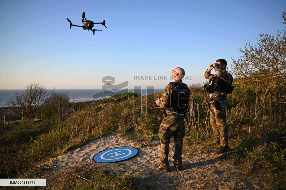 Gendarmes On Mission To Secure The Calais Coastline