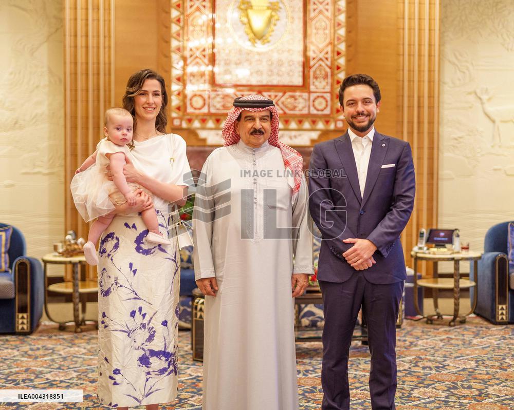 King Of Bahrain Receives Jordan s Crown Prince With Wife Rajwa And Newborn Princess Iman - Manama